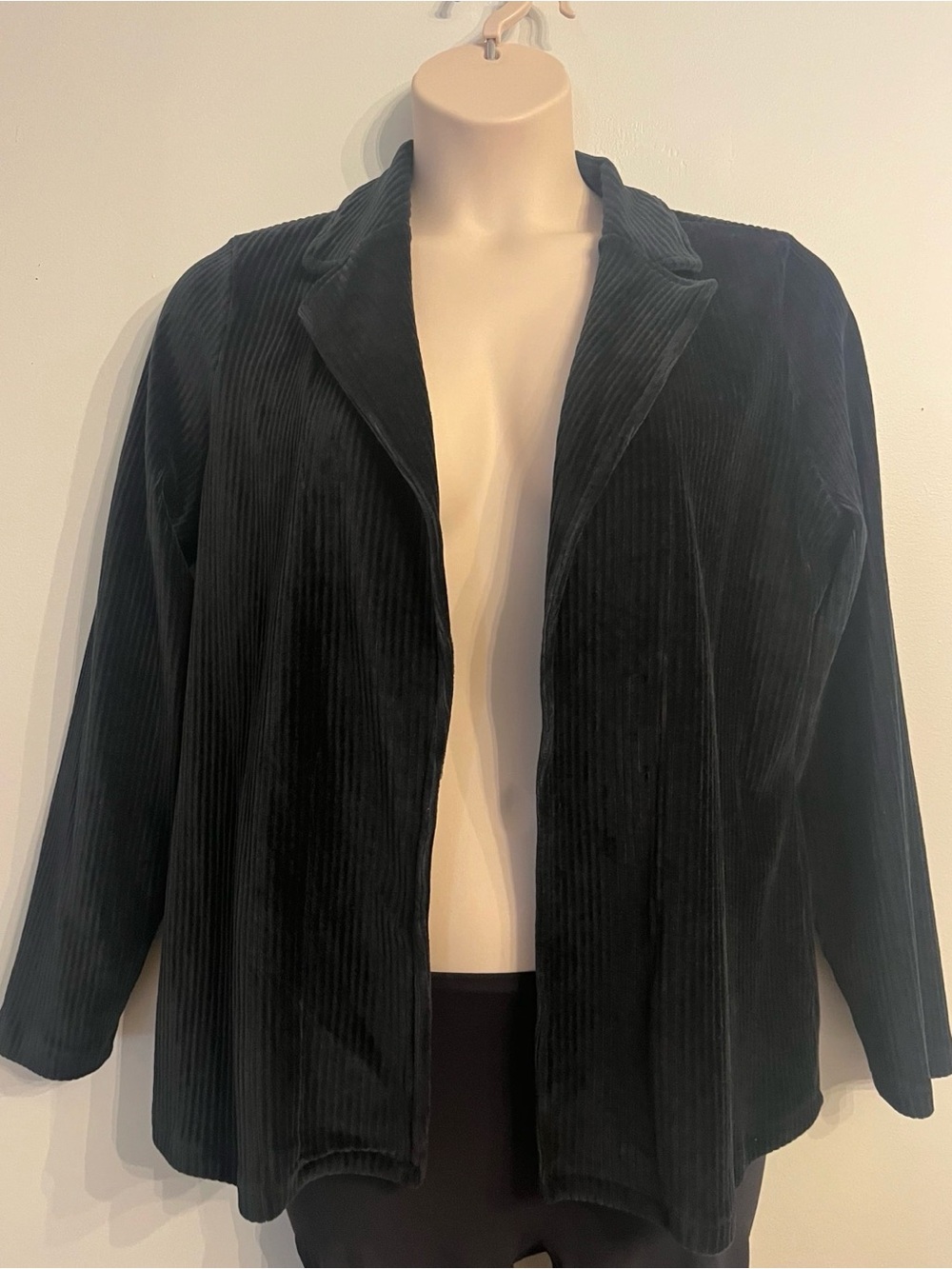 Joe Fresh Black Corduroy Open-Front Blazer Jacket